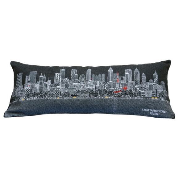BEYOND CUSHIONS‎ Atlanta Georgia Chattahoochee River Night Skyline Lumbar Pillow - Picture 16 of 16